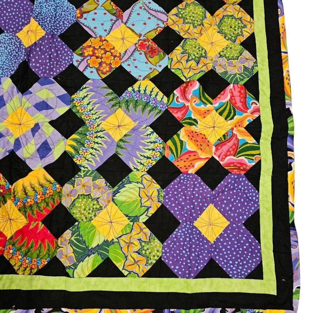 Colorful Maximalist Style Quilt Pick A Posie Jan Sassman 44 X‎ 61 Tapestry